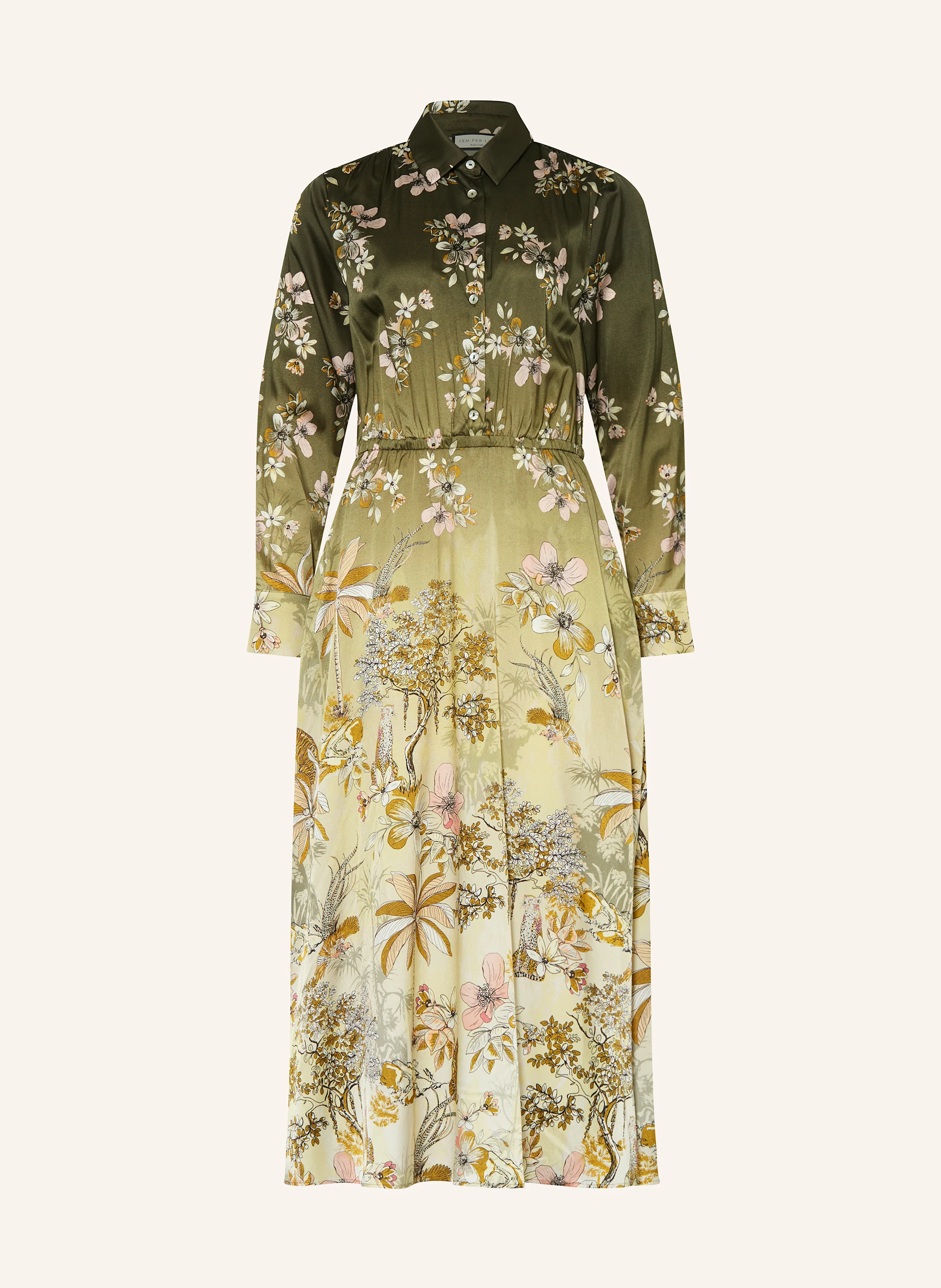 SEM PER LEI Hemdblusenkleid aus Satin mit Seide
