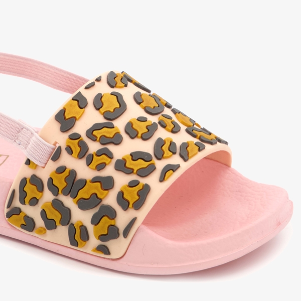 Kinder badslippers met luipaardprint