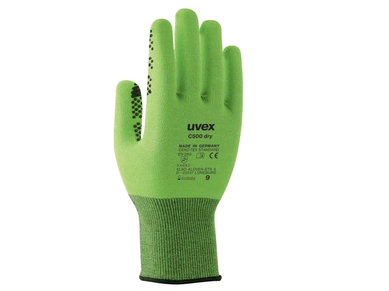 Uvex C500 dry, Grøn, Voksen, Voksen, Unisex, 1 stk, Polyethylen, Viskose, Polyamid, Glasfiber