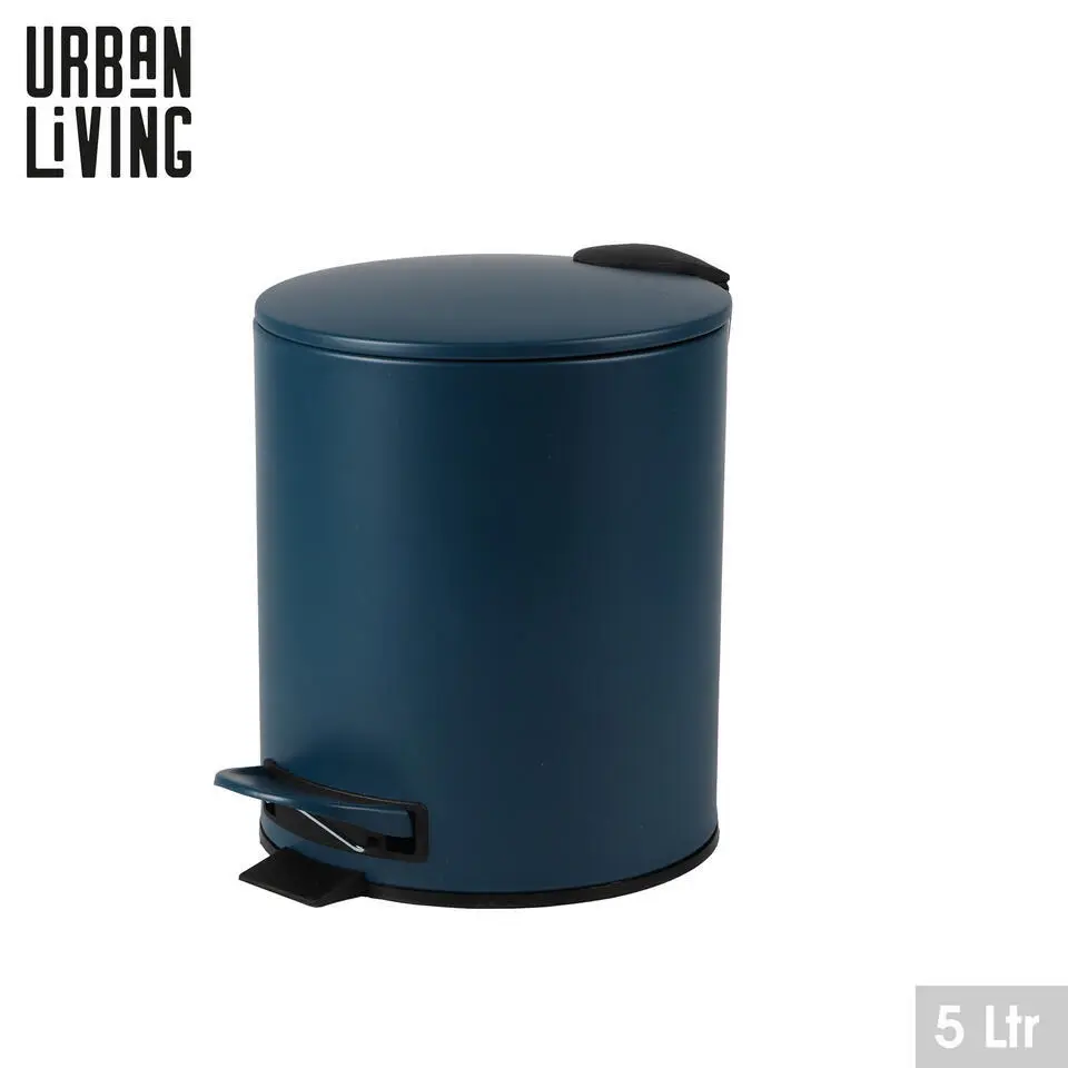 Urban Living Pedaalemmer Toulon - donkerblauw - 5L - metaal