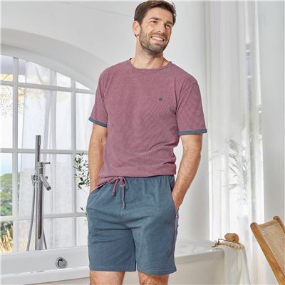 Pyjama homme short jersey fines rayures DODO HOMEWEAR®
