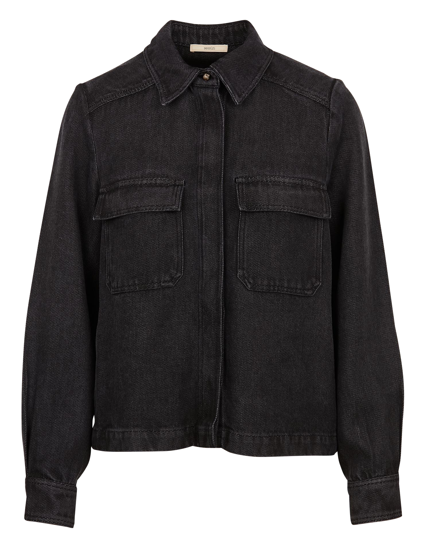 GUGGEN - Veste col classique effet jean | Noir
