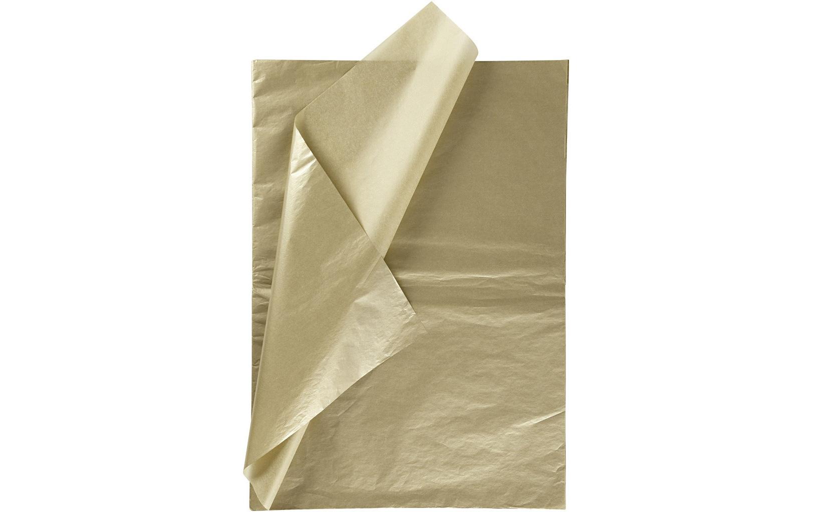 Seidenpapier 50 x 70 cm, 6 Blatt, GoldGefärbtes, transparentes Seidenpapier in guter Qualität