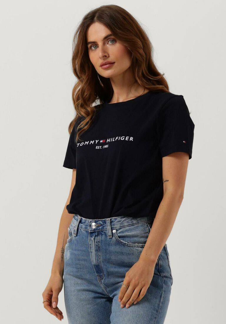 TOMMY HILFIGER donkerblauwe tommy hilfiger t-shirt heritage hilfiger c-nk reg tee