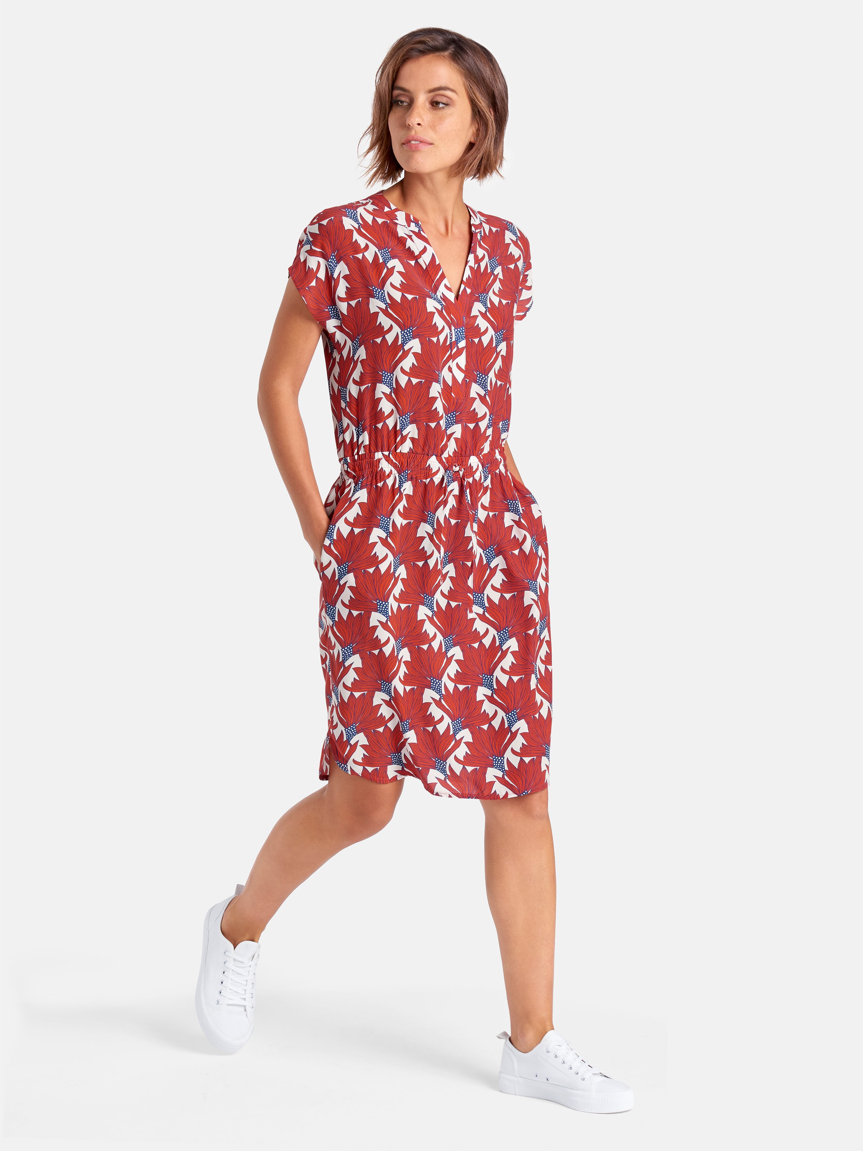 Kleid mit überschnittener Schulter