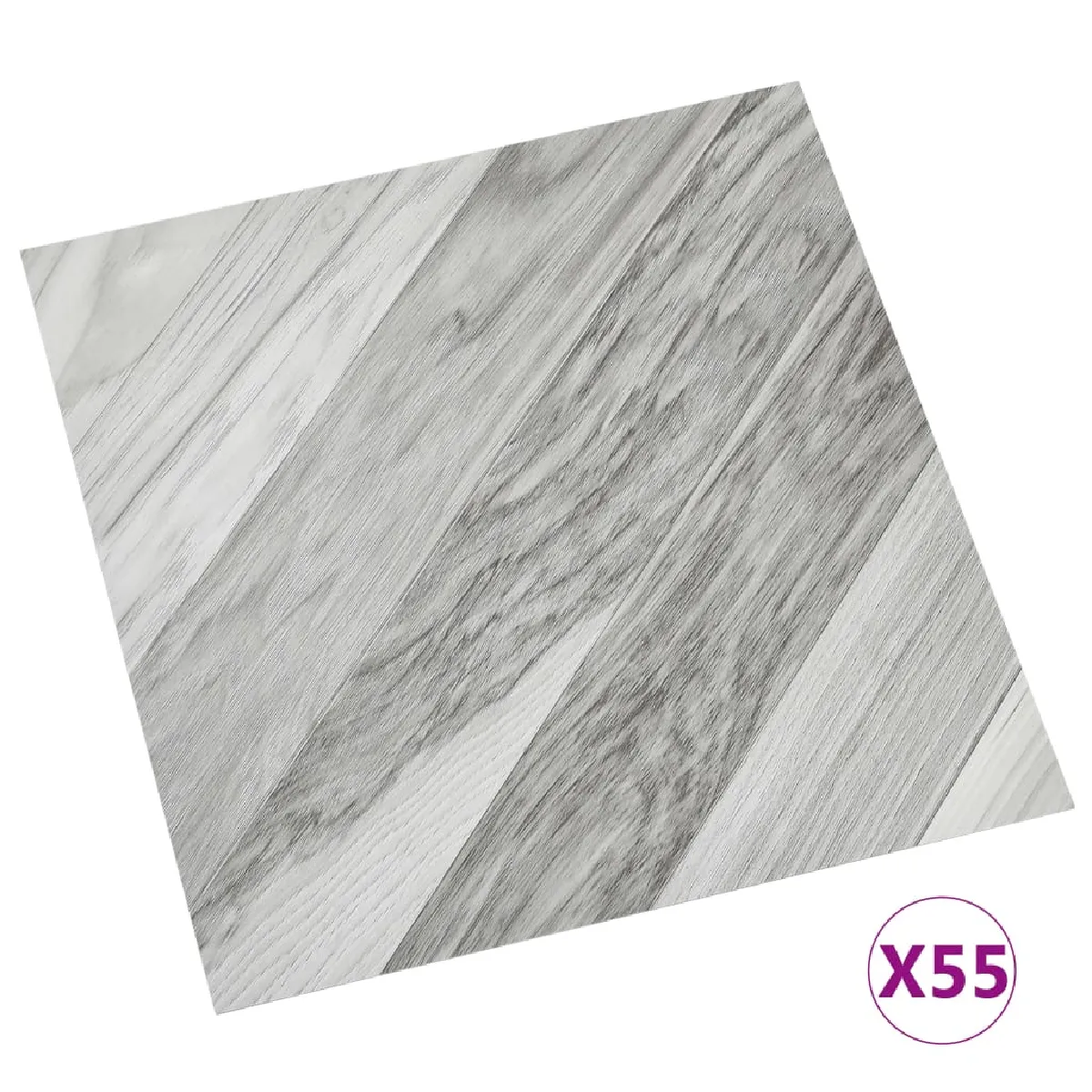vidaXL Dalles de plancher autoadhésives 55 pcs gris rayé