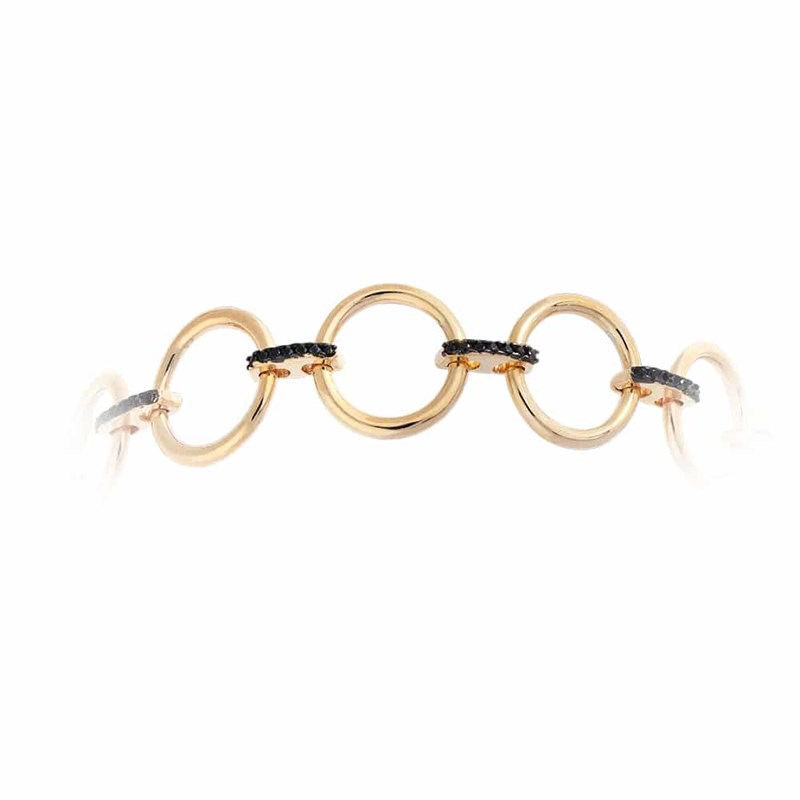 Bracelet Argent Doré élise Sertie De Zirconiums Noir
