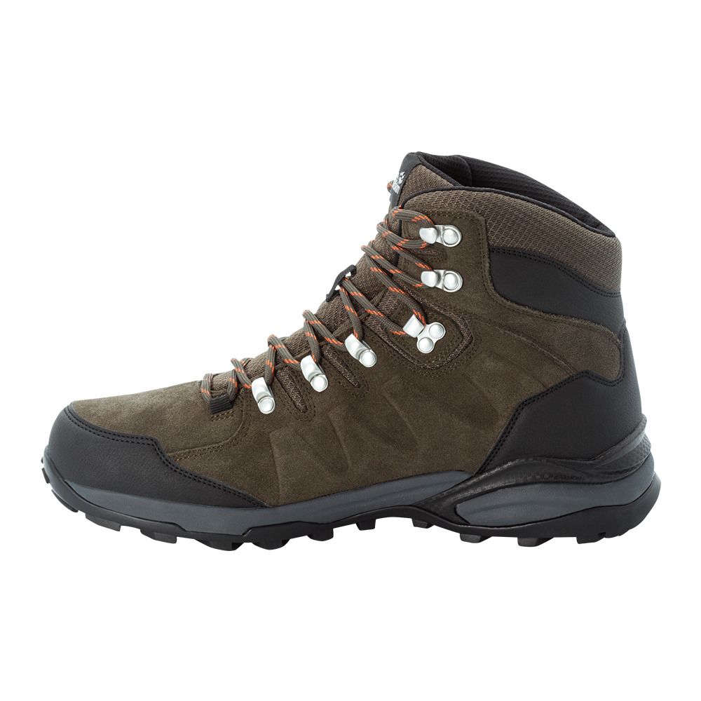Jack Wolfskin REFUGIO TEXAPORE MID - Chaussures de randonné Homme khaki/phantom
