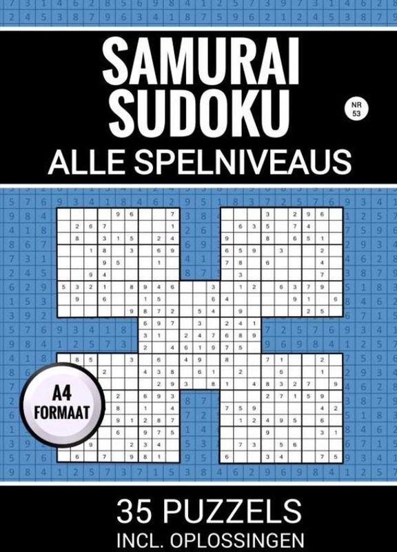 Puzzelboek - Samurai Sudoku - A4 Formaat - 175 Puzzels - Paperback