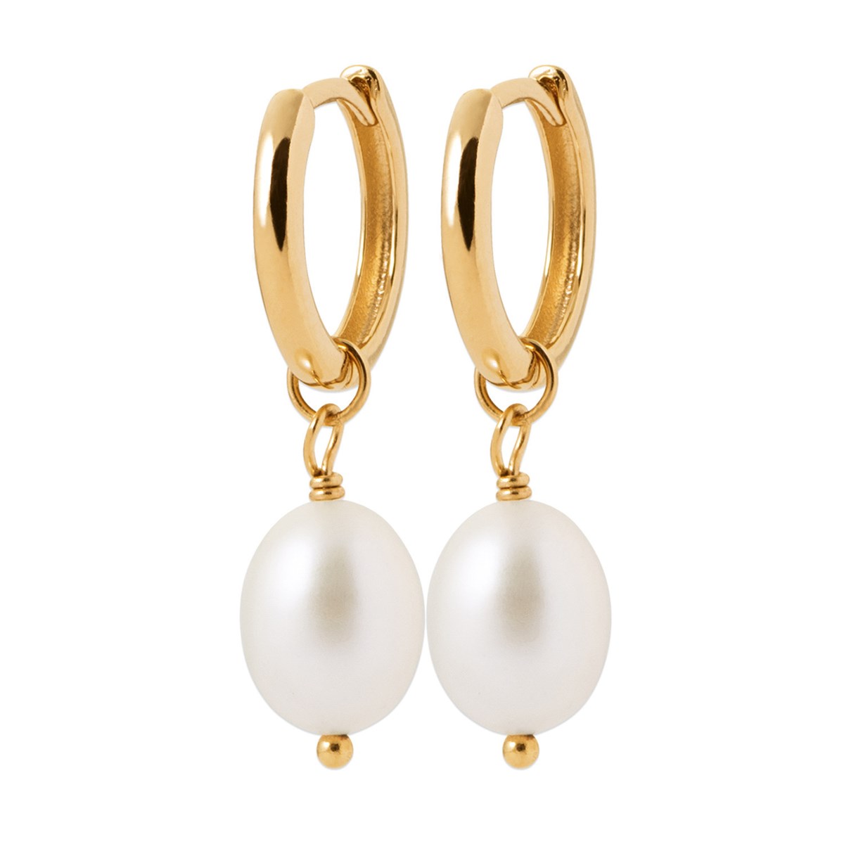 Boucles d'oreilles créoles Brillaxis perle de culture