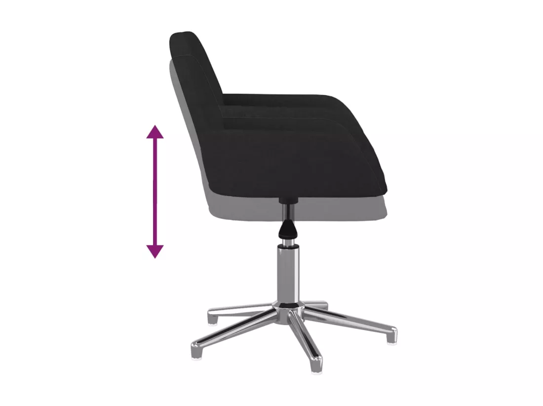Chaise pivotante de bureau Noir Tissu