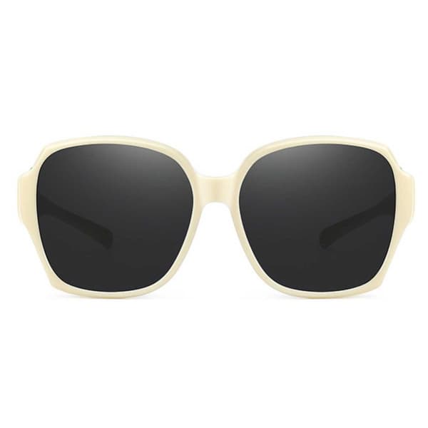 Polarized Suncovers Solbriller Over Briller Hvit/Beige