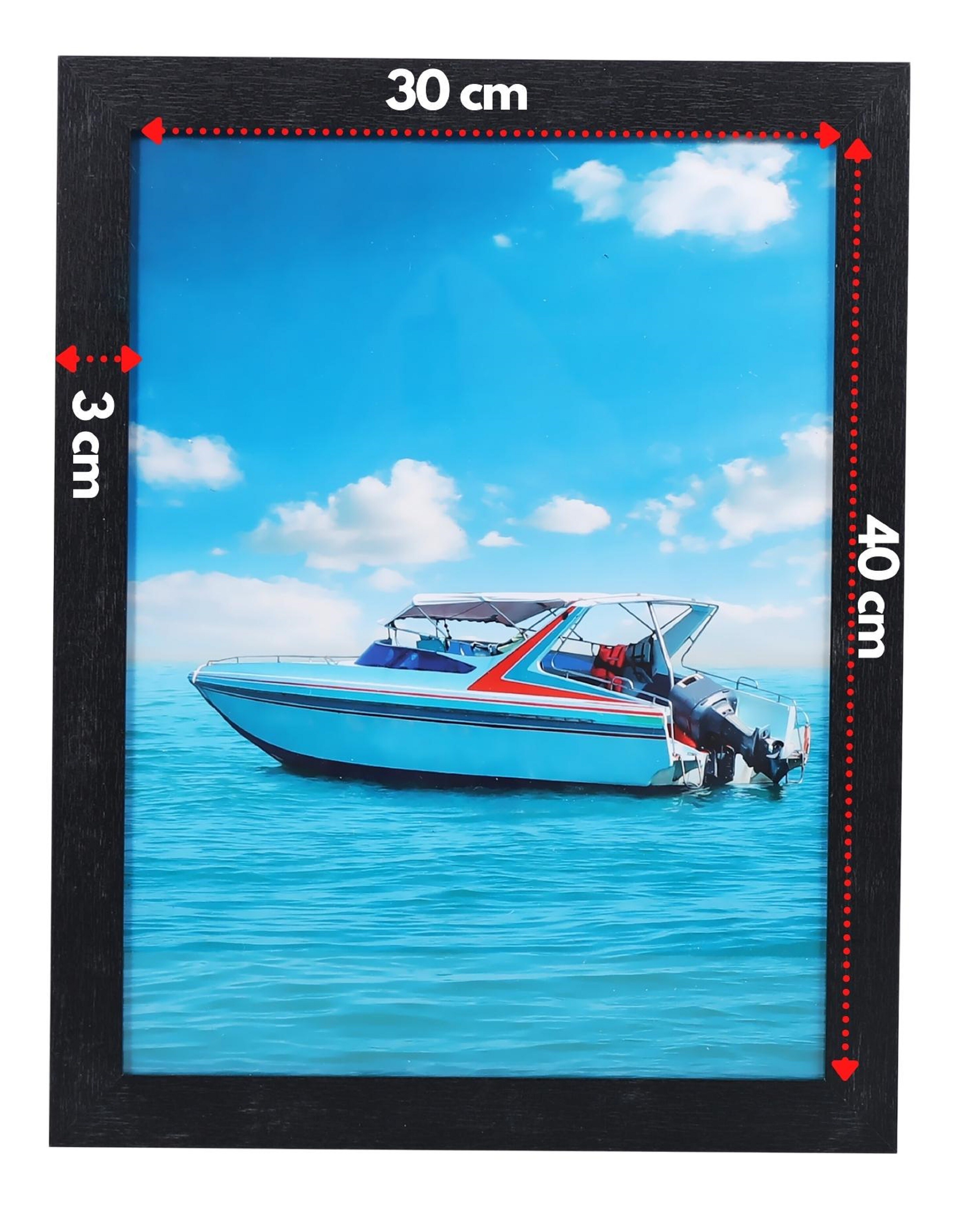 Ecosa Bilderrahmen 30x40cm Echtglas MDF Wandhalterung schwarz
