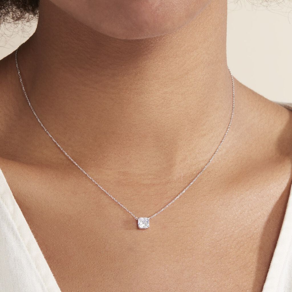 Collier Naziha Or Blanc Oxyde De Zirconium