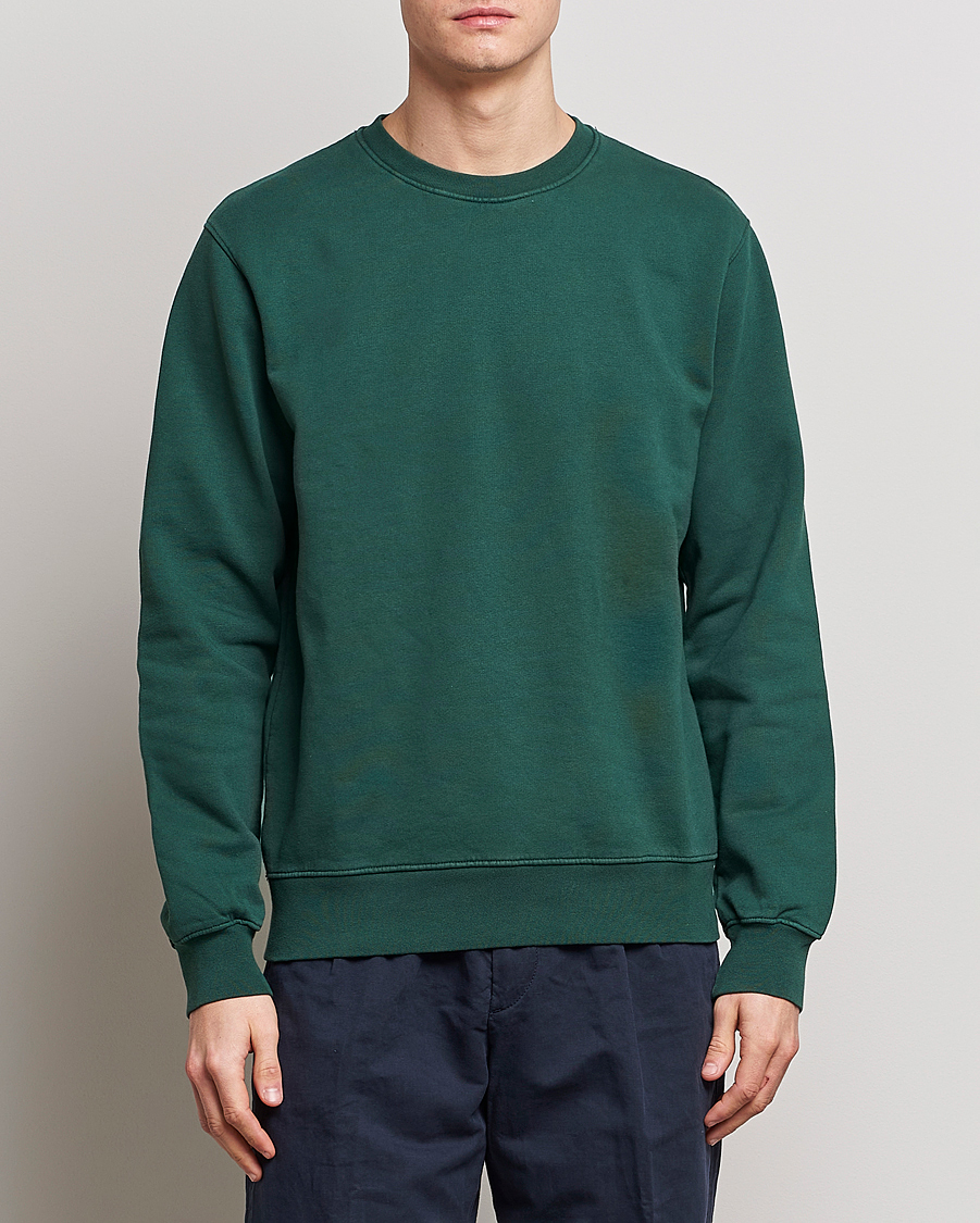 2-Pack Classic Organic Crew Neck Sweat Navy Blue/Emerald Green