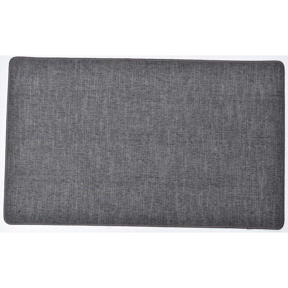 TAPIS ORIANE 45X60CM POLYESTER TISSE GRIS FONCE