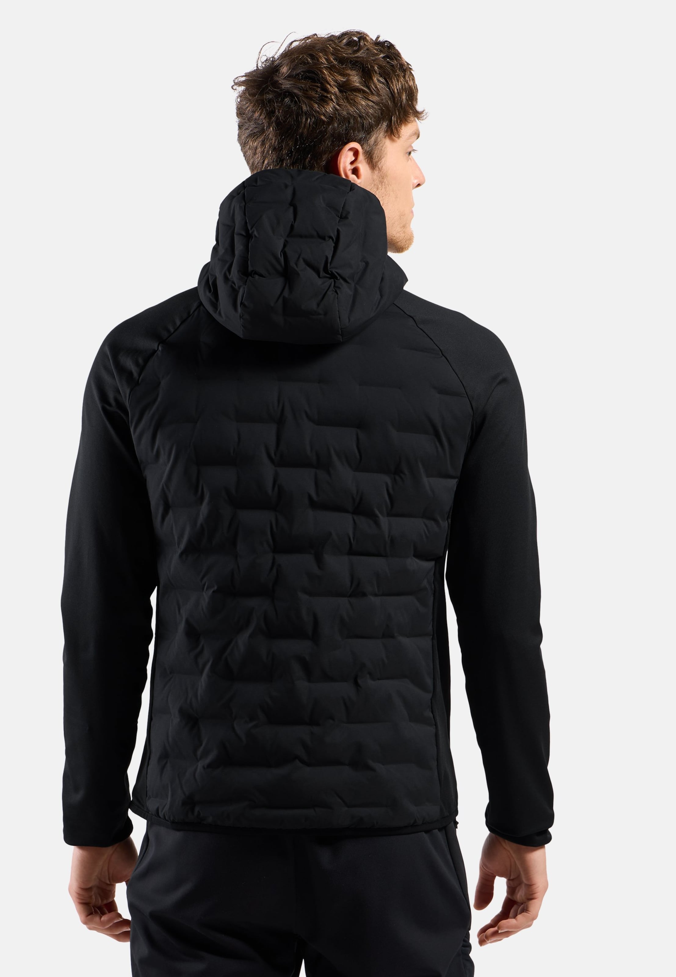 Zeroweight Insulator Hybrid Mid Layer mit Kapuze und Reissverschluss in black