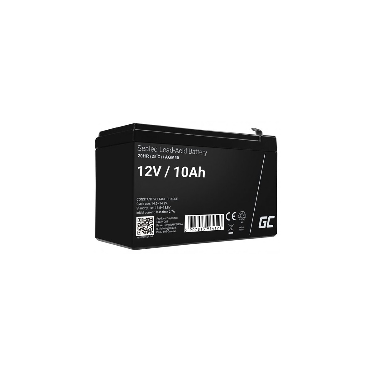 Green Cell AGM Batteri 12V 10Ah