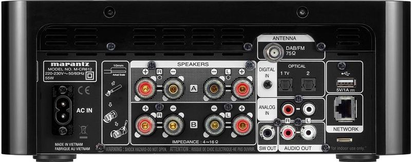 Marantz M-CR612 Stereo-Receiver - Zwart - Ingebouwde CD Speler