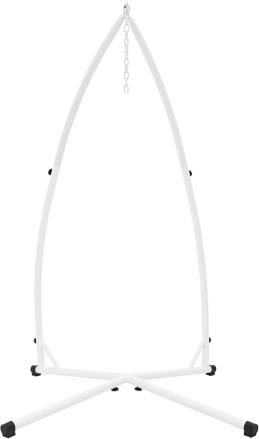ECD Germany Hängesesselgestell Weiß, 208 cm, Belastung bis 120 kg, stabil & sicher, Stahlrohr, Freistehendes Hängestuhlgestell Hängesessel Hängestuhl Metallgestell Hängesesselständer Hängesitzständer