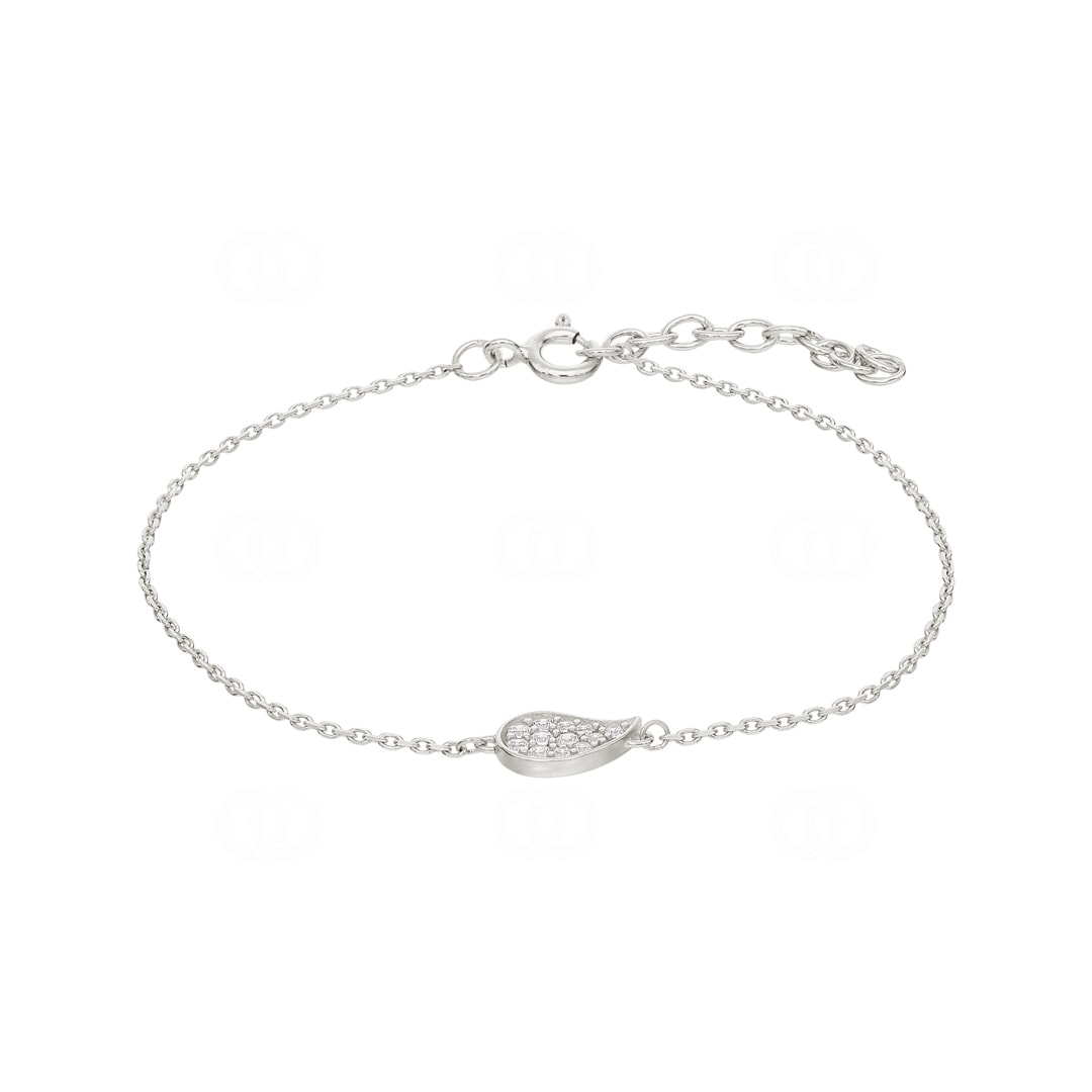 Armband 925 Silber rhodiniert mit Zirkonia 19cm
