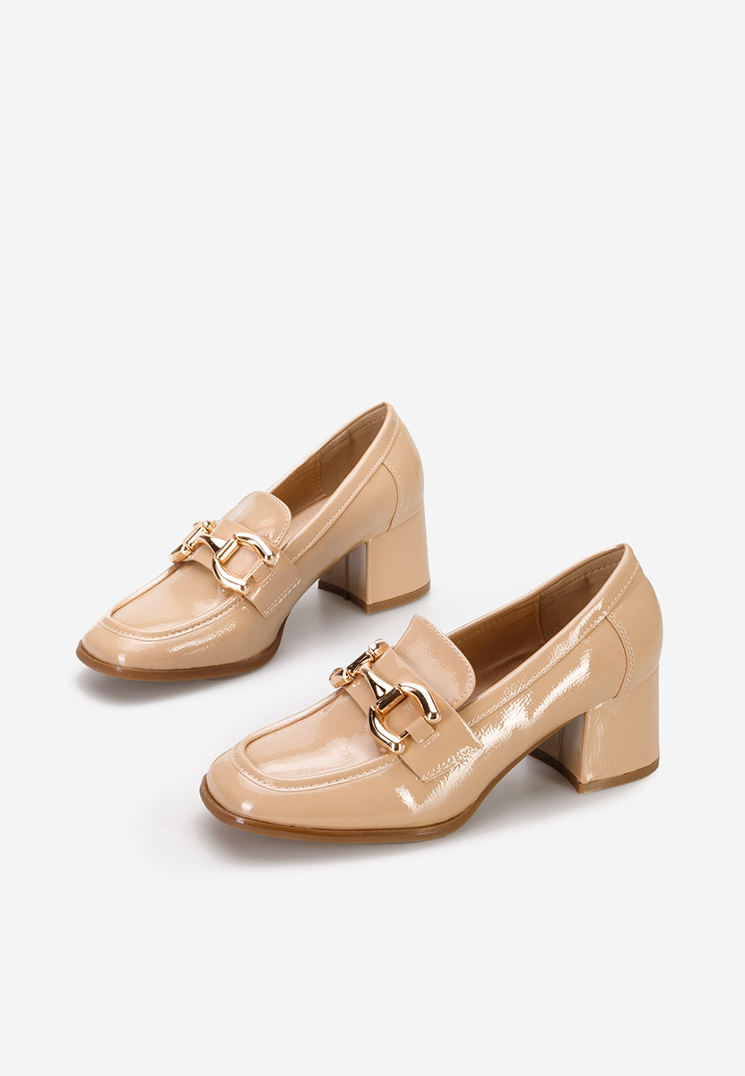 Mocassins à talon beige Alyla