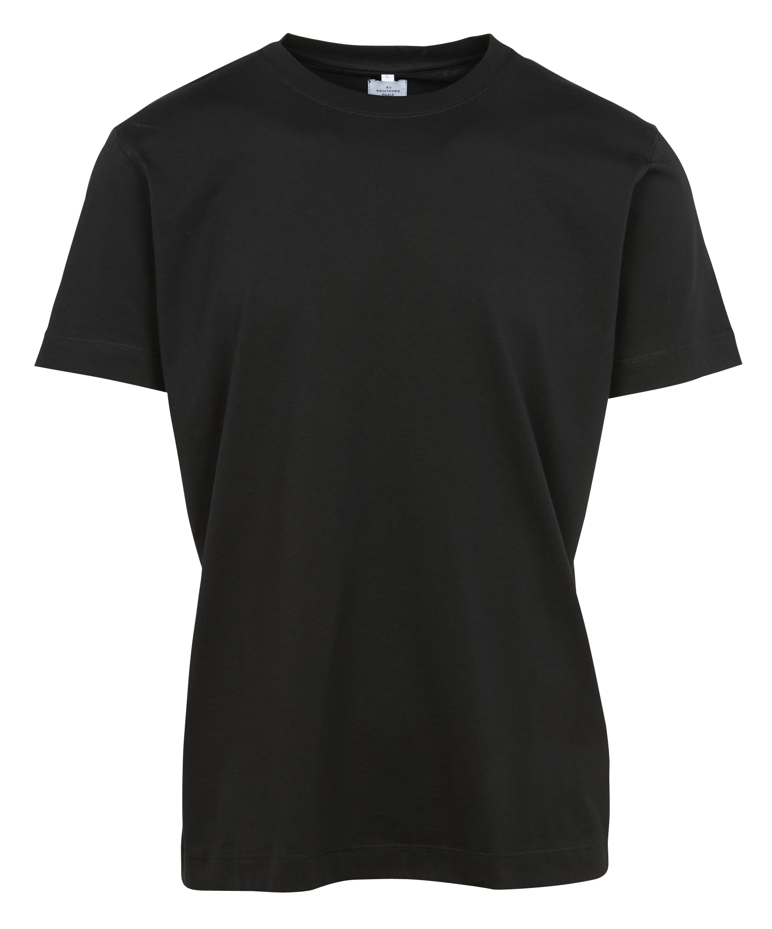 Tee-shirt col rond regular-fit en coton | Noir