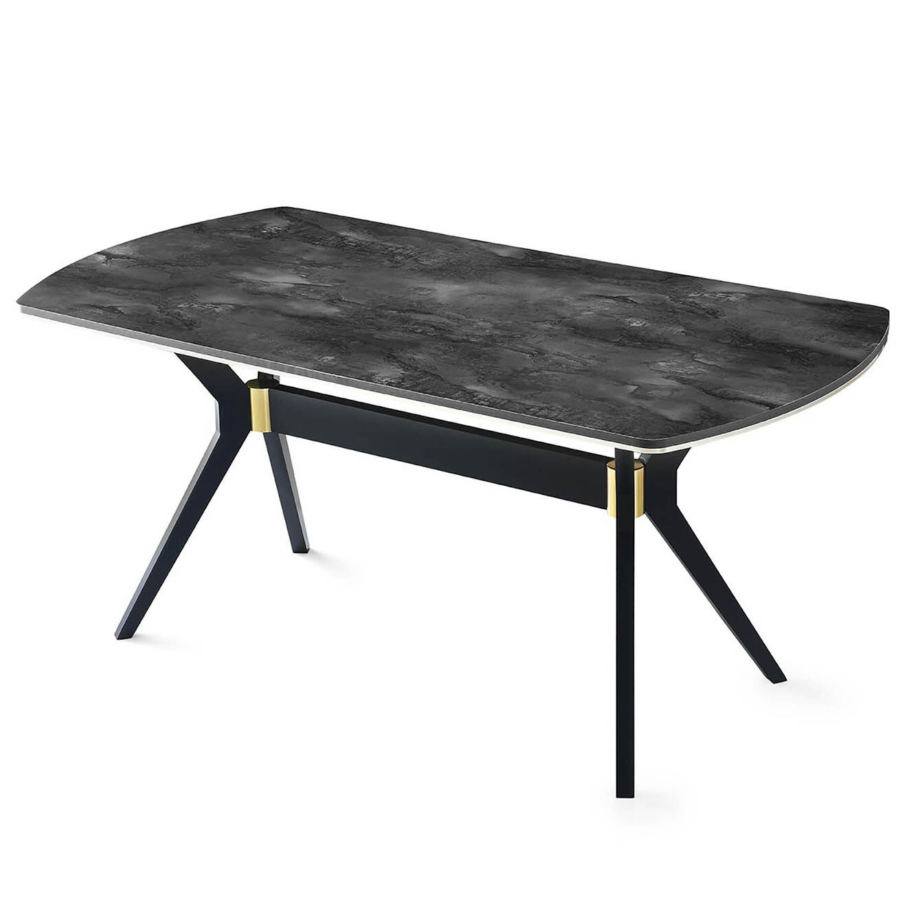 Wooden Art Table à manger ikon 1001 gris/noir - 180x77x90 cm
