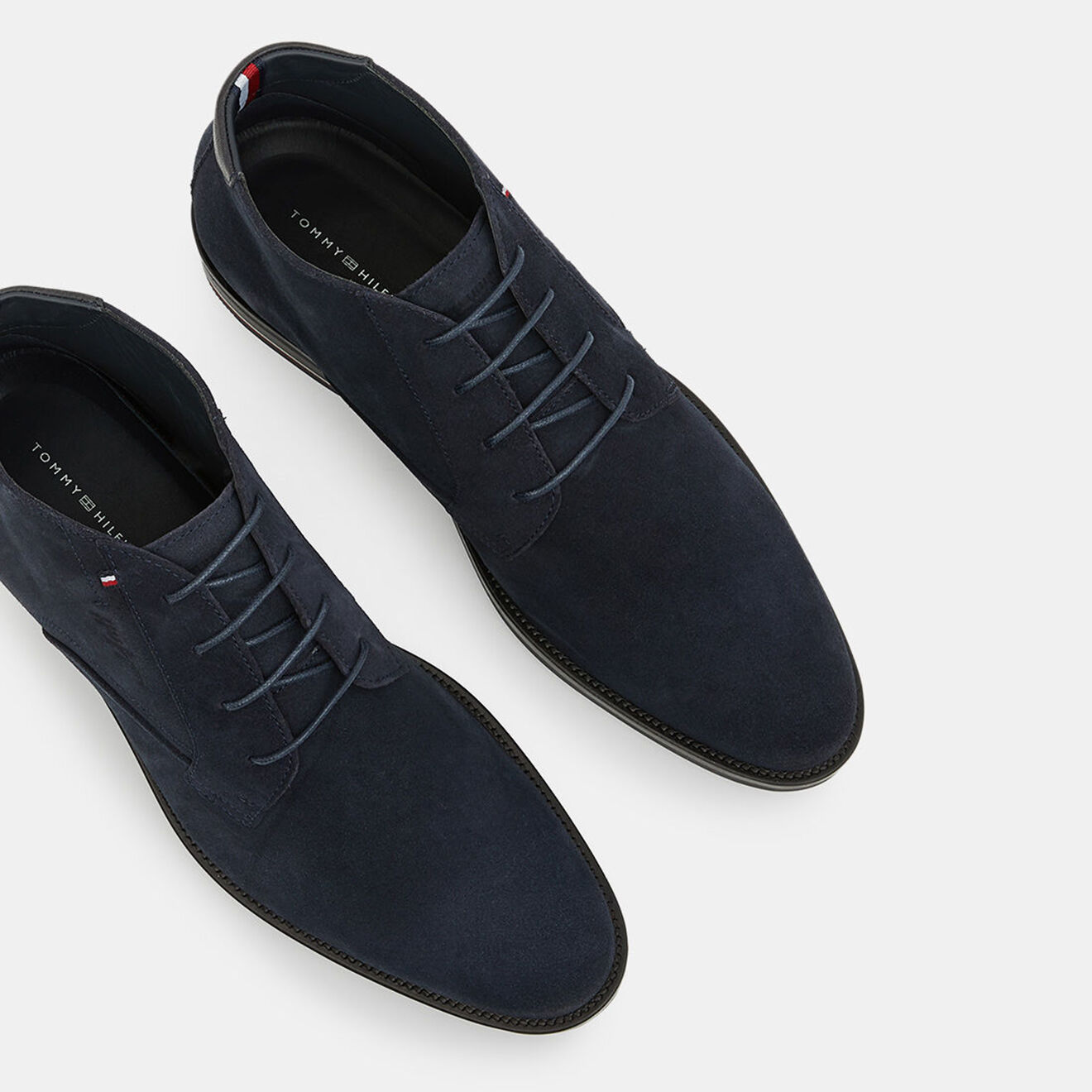 Tommy Hilfiger Desert boots en Velours de Cuir Signature bleu marine