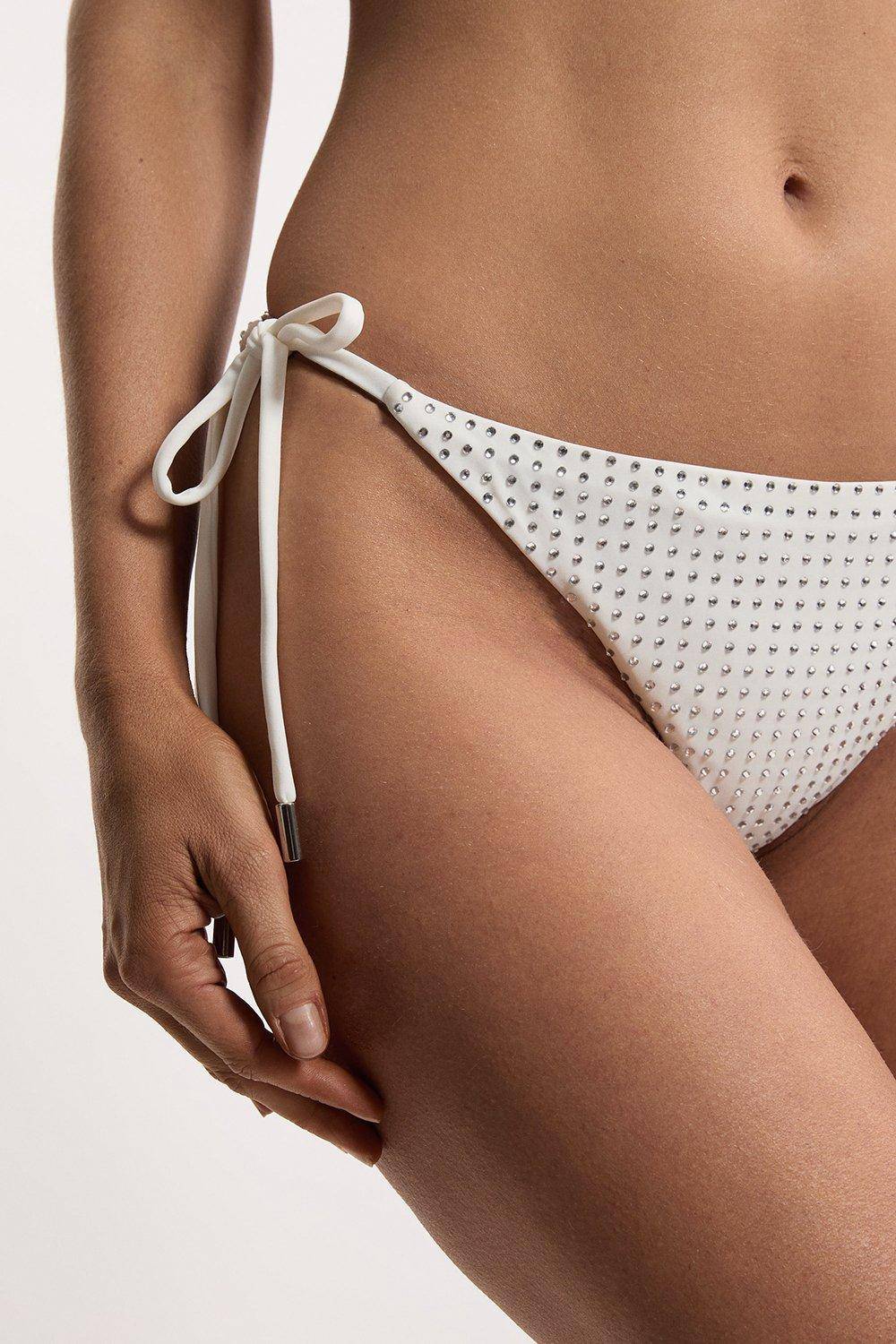 KarenMillen Bas de bikini triangle orné