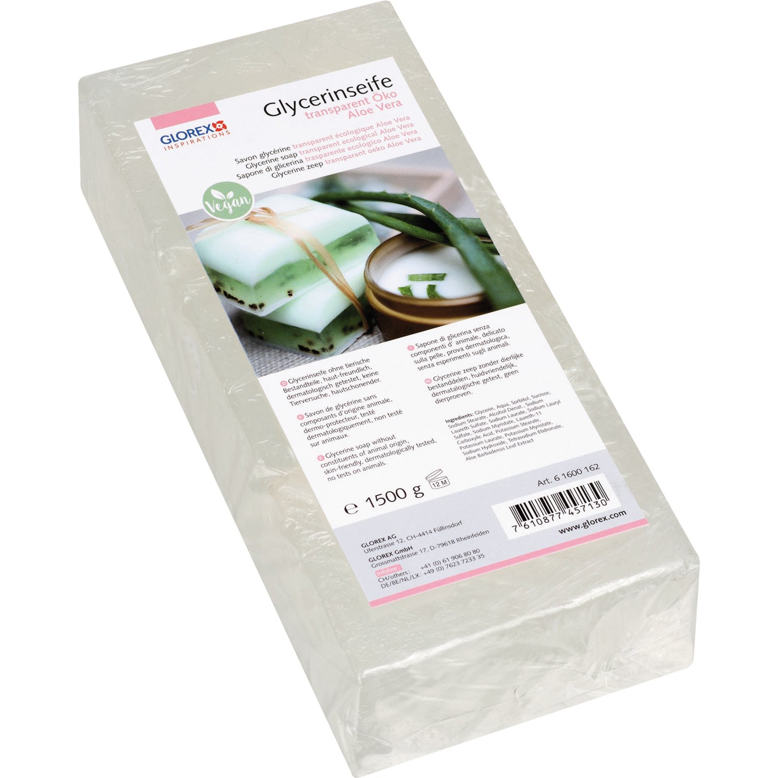 Glycerin-Seife Öko 1500g Aloe Vera trans