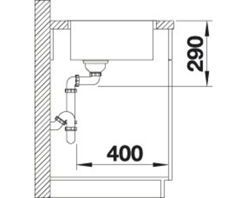 Blanco ANDANO 340-IF spoelbak, 380 x 440 mm, roestvrij staal, 522953