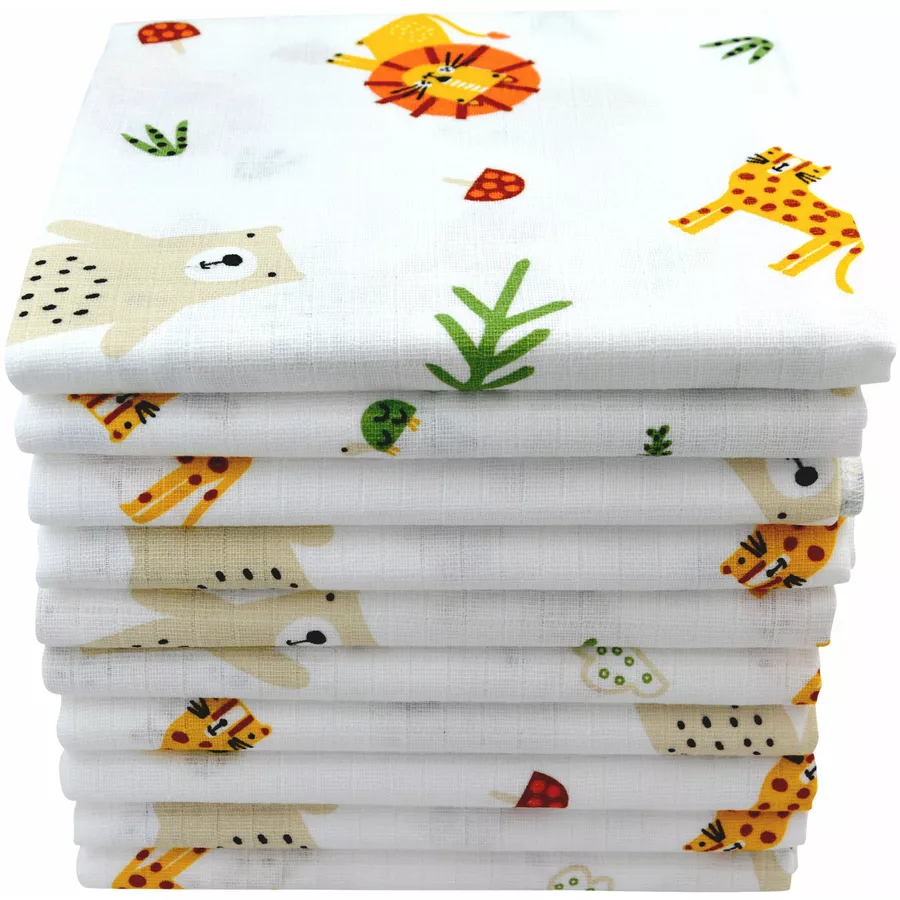 M.M.C. Mullwindel 10 PACK Tier Motive 80x70 cm Mulltücher 10 Löwen