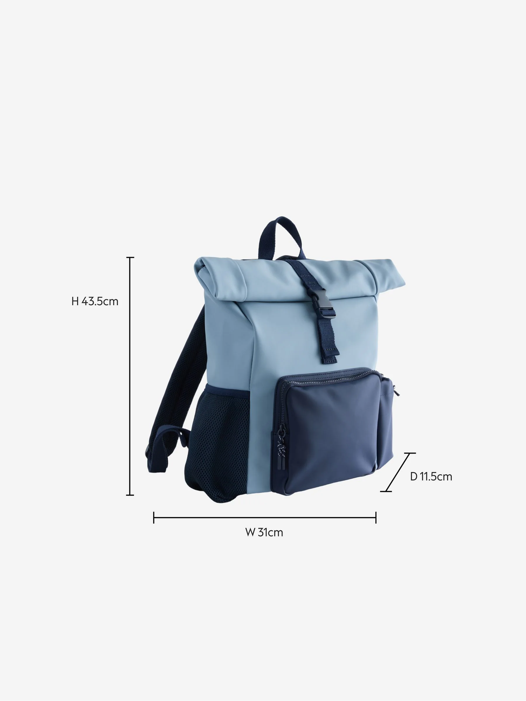Blauw - Rolltop rugzak