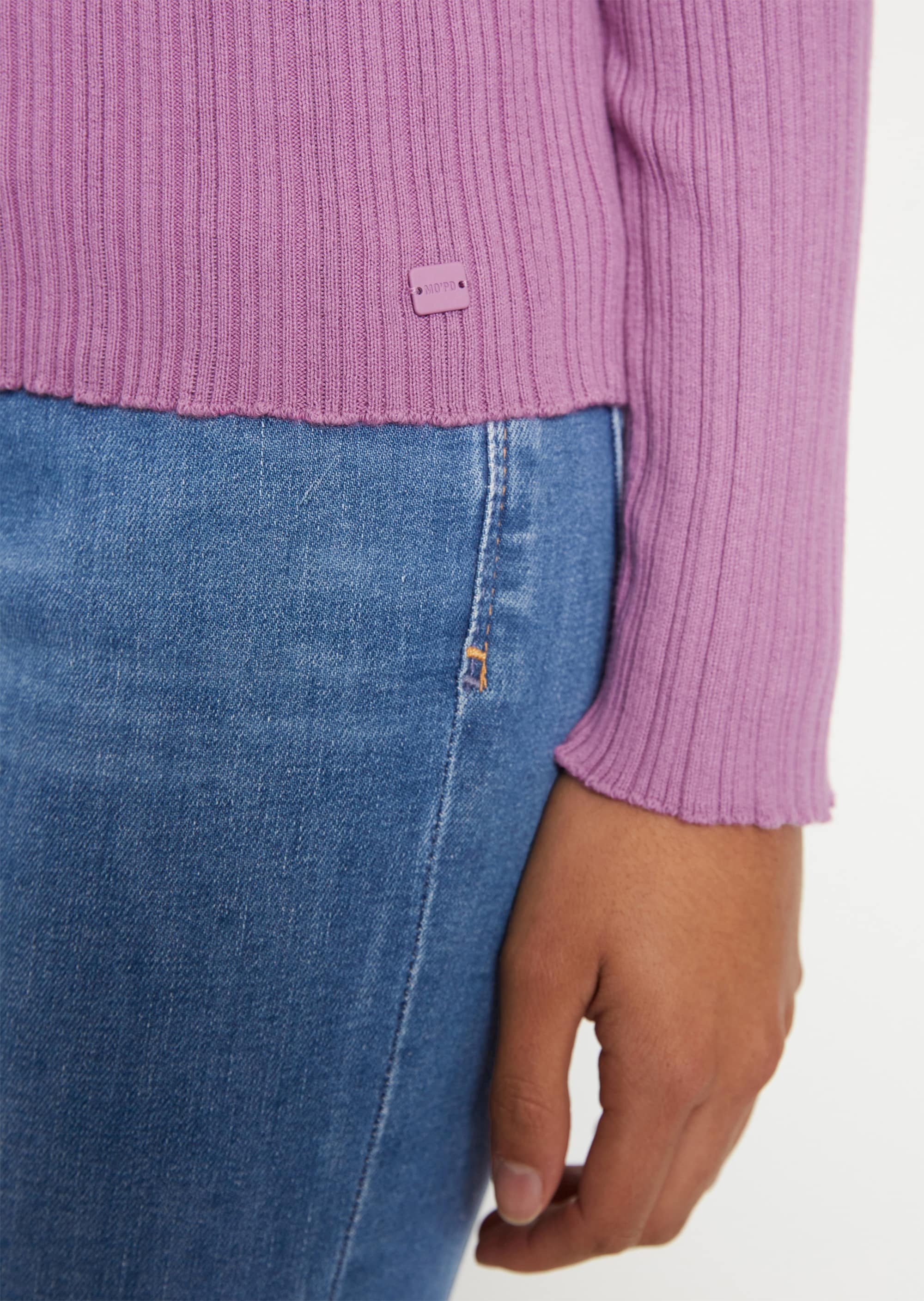 Half-Zip-Longsleeve slimaus Rippjersey