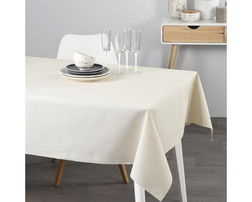 Linnen tafelkleed, crème, 140 cm breed (per meter verkocht)