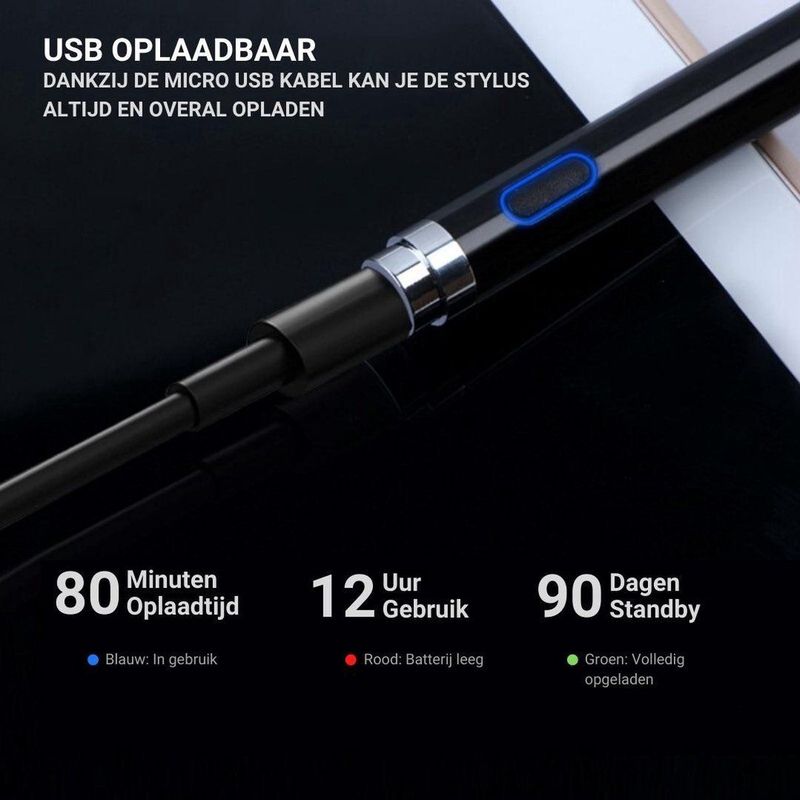 Tikkens - Stylus Pen - 2 In 1 Active Pencil - Geschikt Voor Tablet en Telefoons