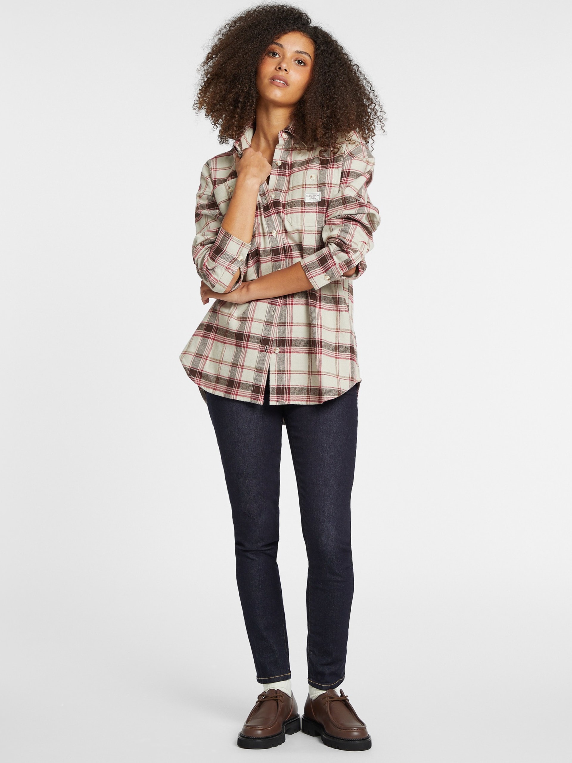 Camisa de manga comprida oversized com bolso