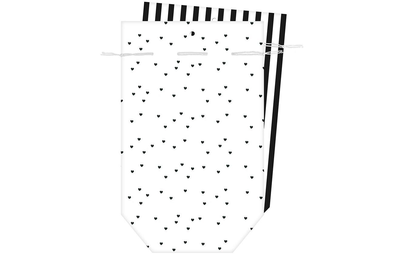 Geschenktasche 2 Stück, 16 x 26 cm, Schwarz/WeissGeschenktüten-Set