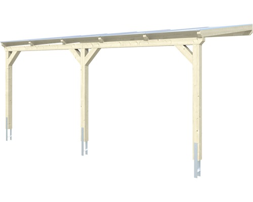 SKAN HOLZ Vogtland enkele carport met paalankers 300x541 cm naturel