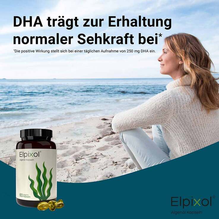 Algenöl Kapseln 1000 mg Omega-3 vegan Elpixol, 60 St