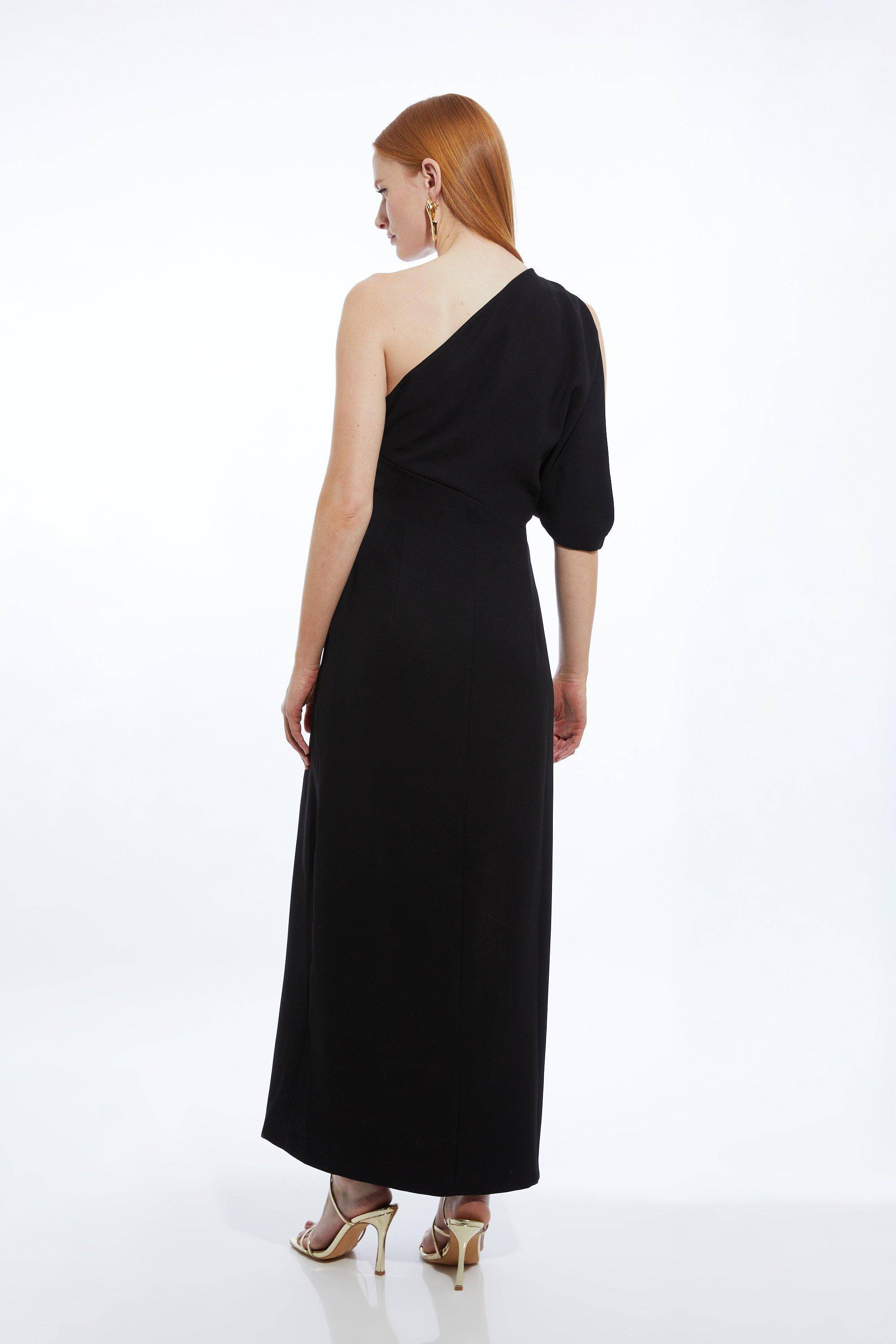 KarenMillen Petite robe maxi asymétrique sur mesure à épaule dénudée