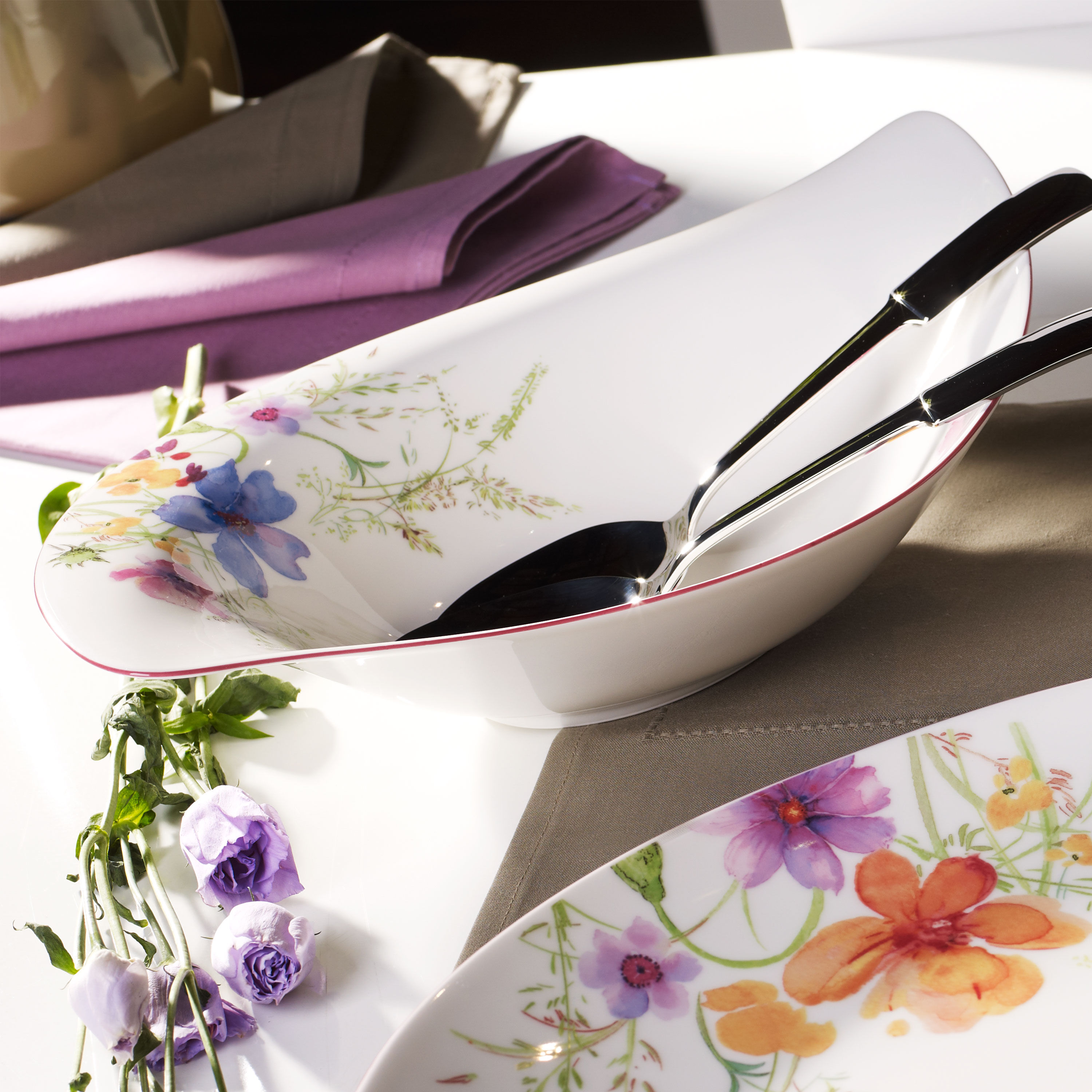 Mariefleur Salad serving bowl Multi-colored, 20.3 oz, Premium Porcelain