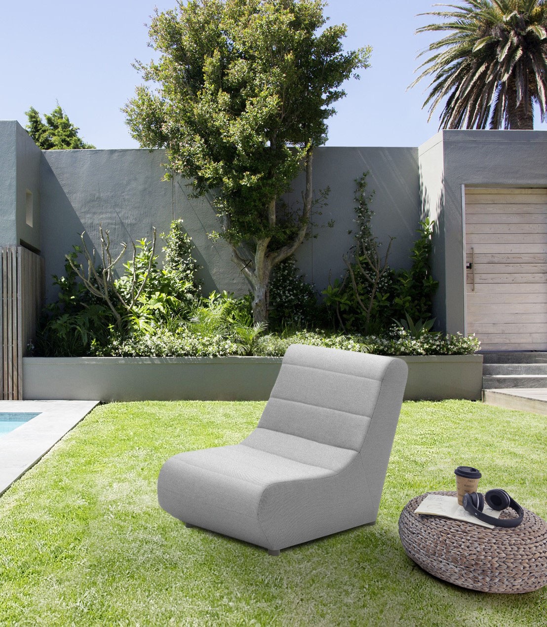 DOMO collection Sofaelement »Soleil, pflegeleichter und wetterfester Bezug« Outdoor, besonderes Design und Formgebung, individuell erweiterbar
