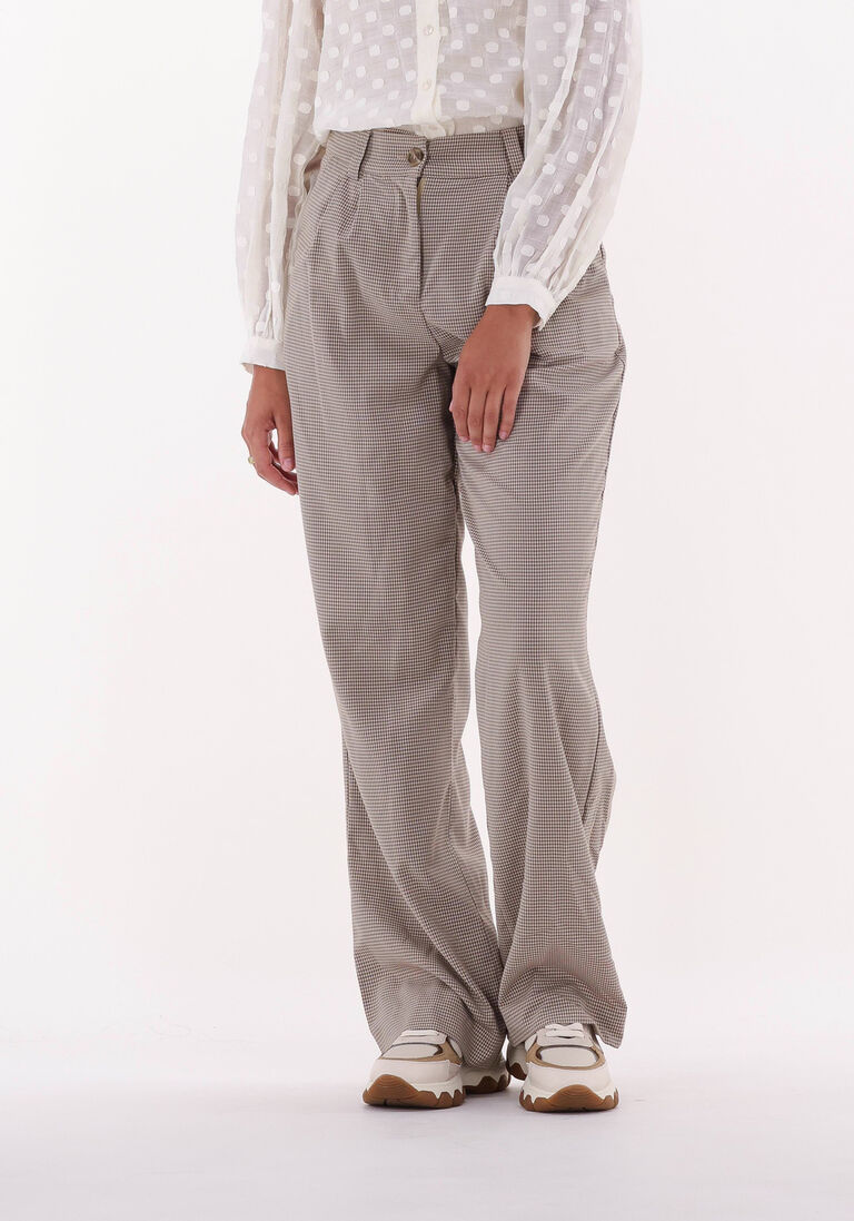 MODSTR\u00D6M beige modstr&ouml;m pantalon atticus check pants