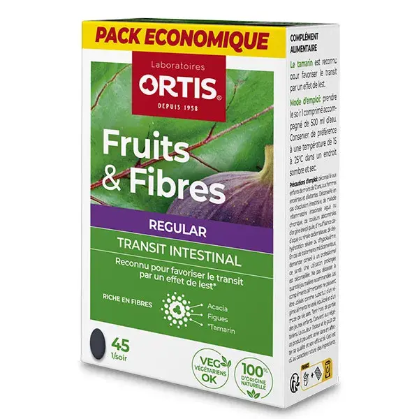 Ortis Intestinal Transit Frutas e Fibras Regular Eco Pack 45 comprimidos