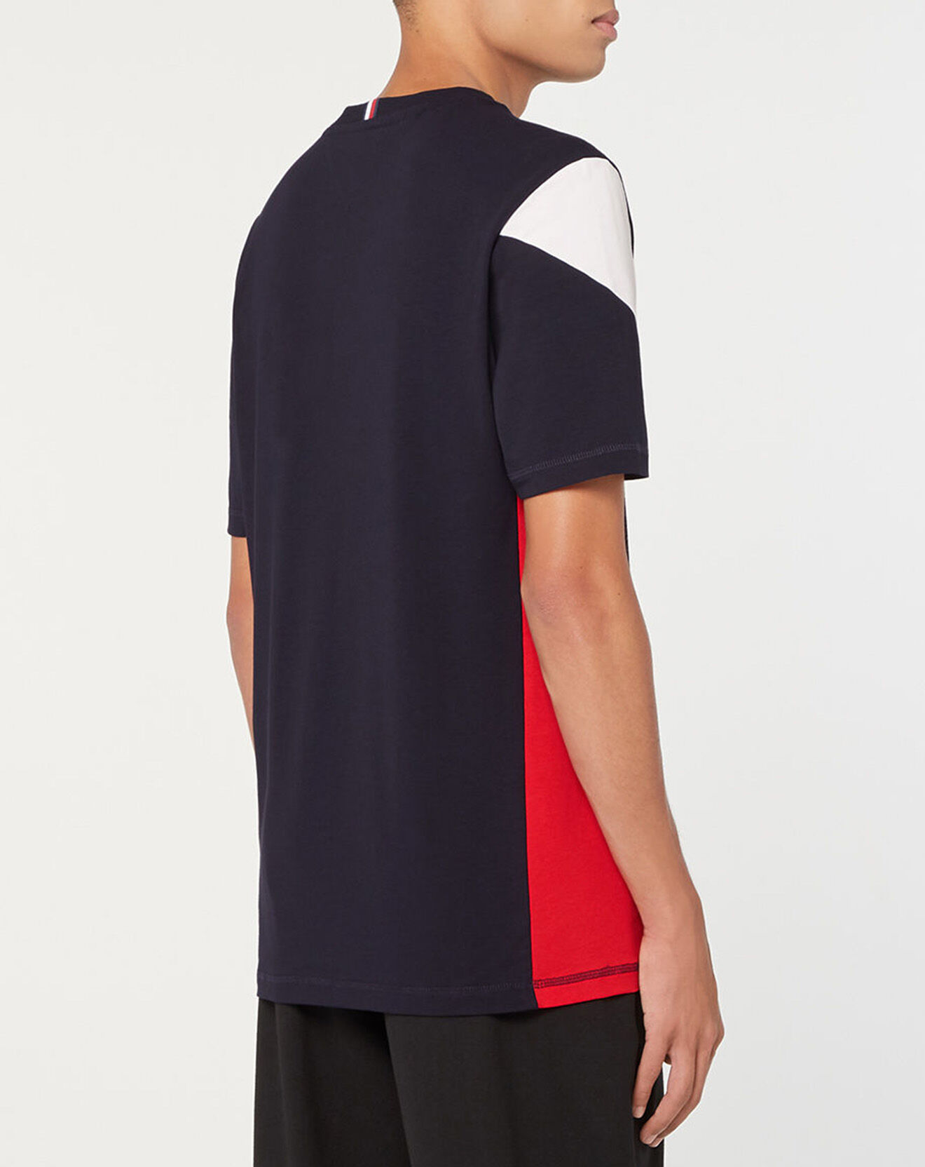 Tommy Hilfiger T-Shirt en Coton Bio mélangé Blocked Seasonal Sport bleu marine