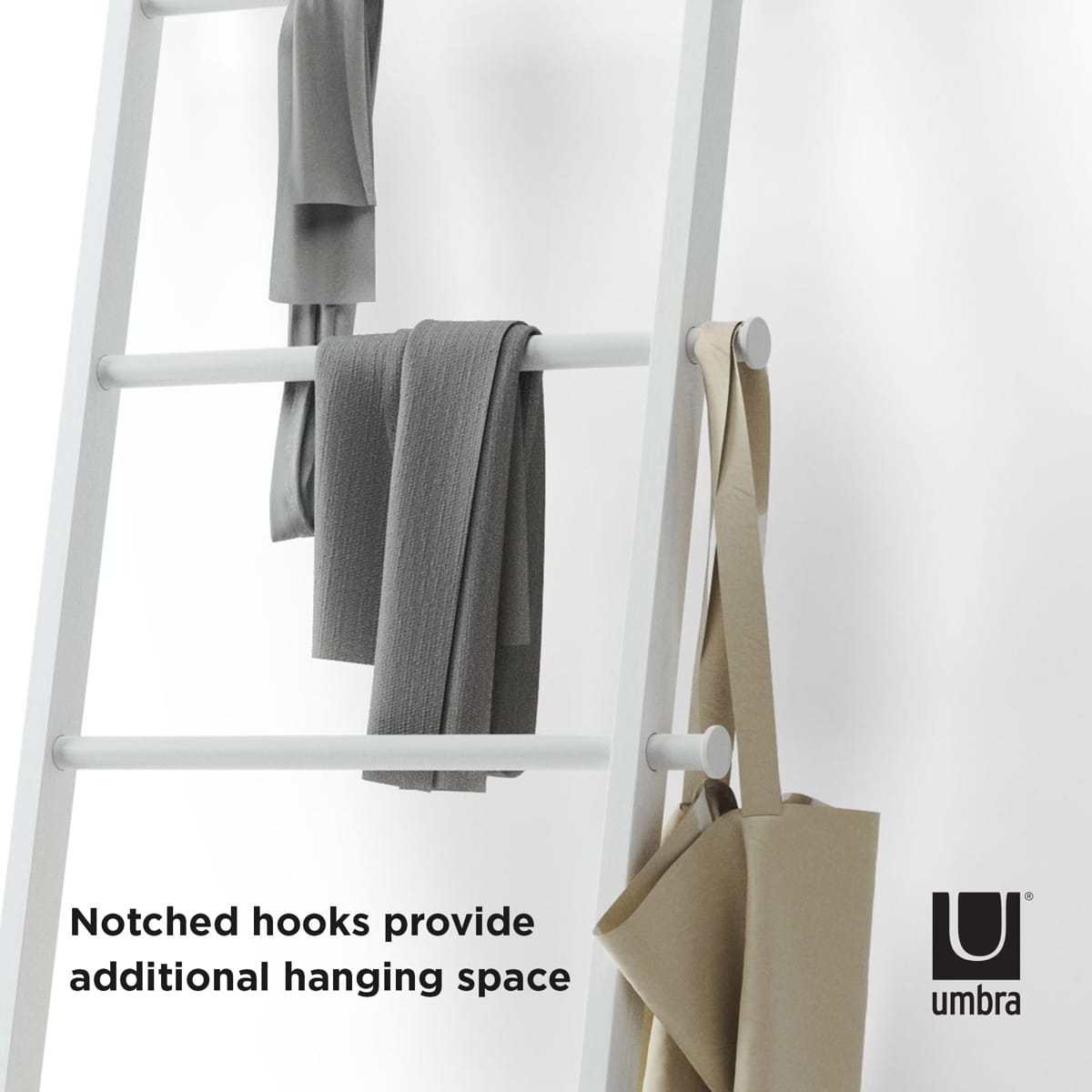 Umbra decoratieve ladder Leana wit
