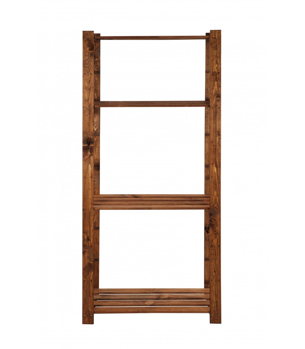 PROREGAL Houten Plank Pinepeak HxBxD 150 x 80 x 38 cm 4 Planken 1,2 cm Dik Dennenhout Bruin