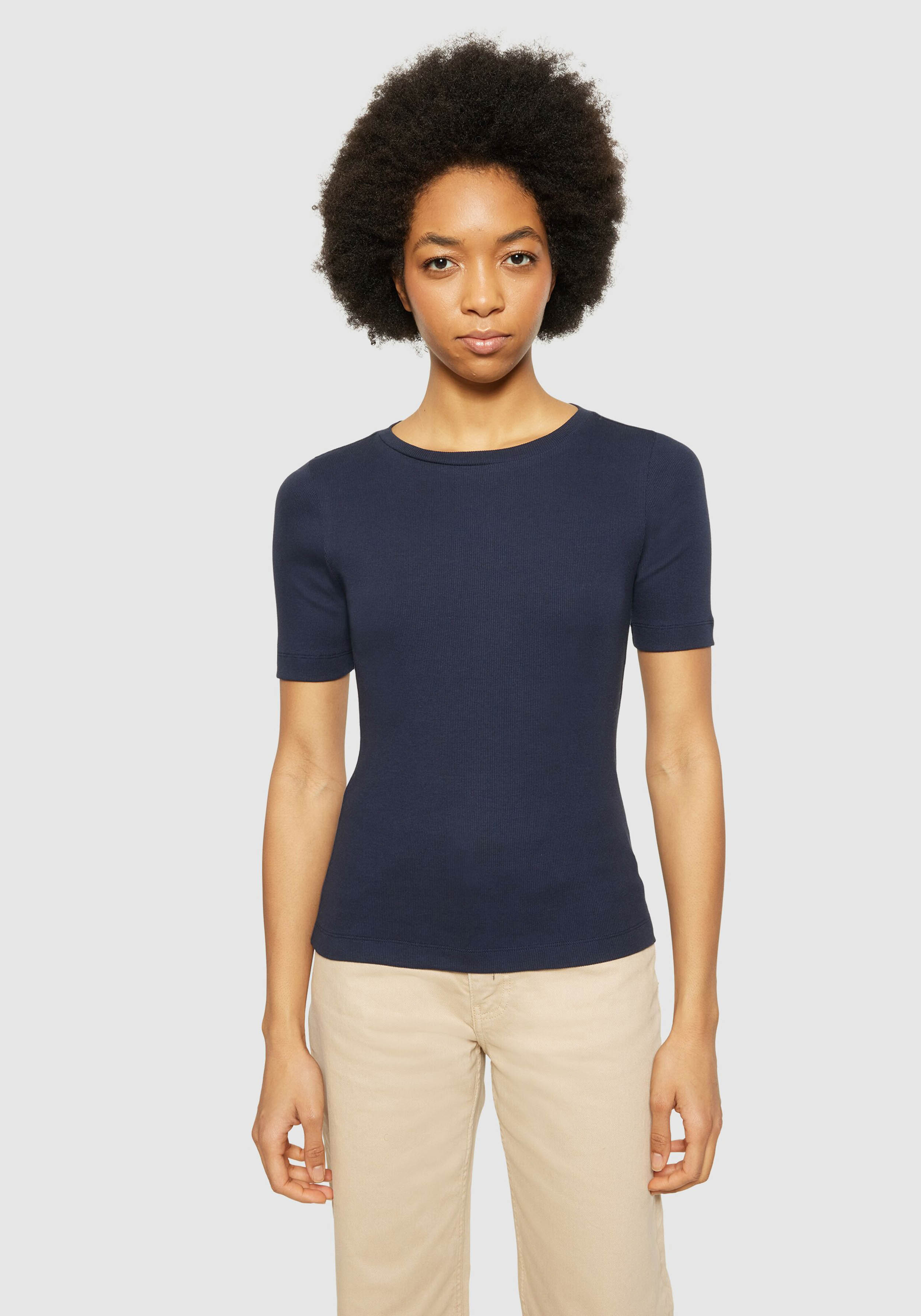 Knowledge Cotton Apparel T-Shirt Rib High Neck Night Sky